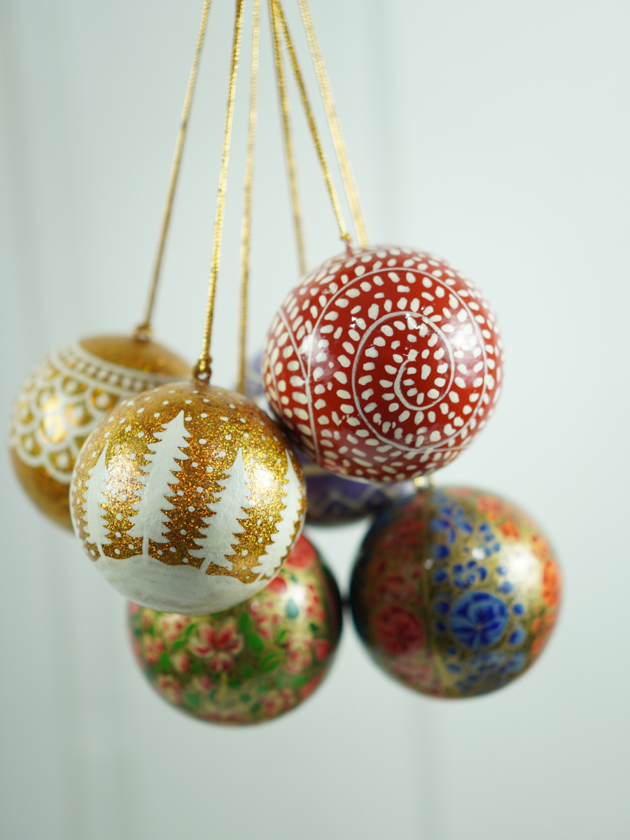 Bauble Balls -Handcrafted Paper Mache Christmas Ornaments & Festive Décor - KaarKash